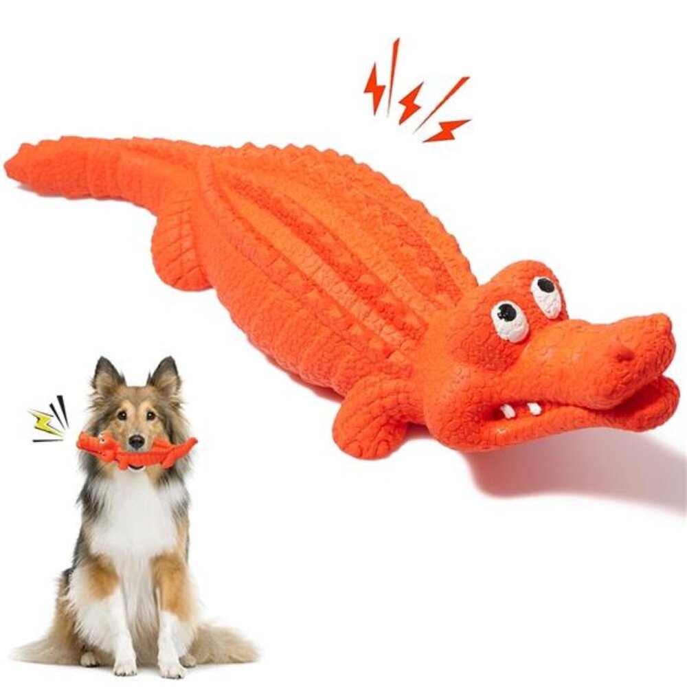 Squeaky Dog Toys for Aggressive Chewers, Durable Dog Toys Natural